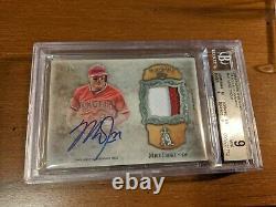 Topps 2013 Five Star Mike Trout 2 Couleur Game Used Patch Sur Carte Auto Bgs Mint 9