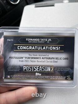 Topps Series 2021 1 Fernando Tatis Jr Auto Patch /25 Ssp Jeu Utilisé Padres