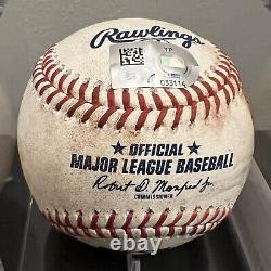 Trea Turner Dodgers Jeu Utilisé Baseball 2 Rbi Single Hit #979, Rbi #416 & 417