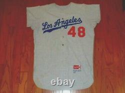 Vintage 1963 Jeu Utilisé Los Angeles Dodgers Flannel Baseball Jersey Pantalons Anges