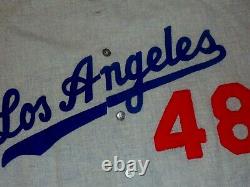 Vintage 1963 Jeu Utilisé Los Angeles Dodgers Flannel Baseball Jersey Pantalons Anges