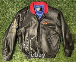 Vintage Nike Baseball All-star Game Leather Jacket Rare Geisha Spike Lee Taille XL
