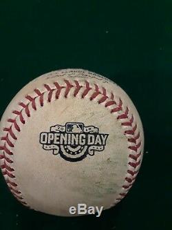 Yadier Molina St. Louis Cardinals 03/04/2016 Hit Baseball Jeu Utilisé, Jour D'ouverture