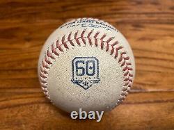 Yandy Diaz Rays Jeu Utilisé Single Baseball 9/30/2022 Hit #448 Vs Astros 60 Logo