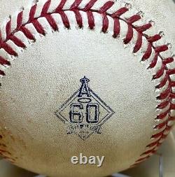 Yusei Kikuchi 264e Mlb Strikeout Swing Game-used Angels 60e Logo Baseball